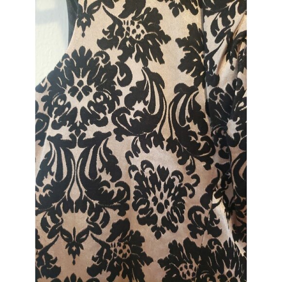 New York & Co Dress Jacquard Midi Party Sleeveless Stretch Sz L Lined Zip - Picture 2 of 10